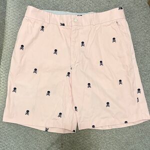 J. McLaughlin Pink Skull Print Men's Shorts 36